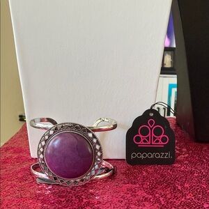Paparazzi Silver Cuff with Purple Accent